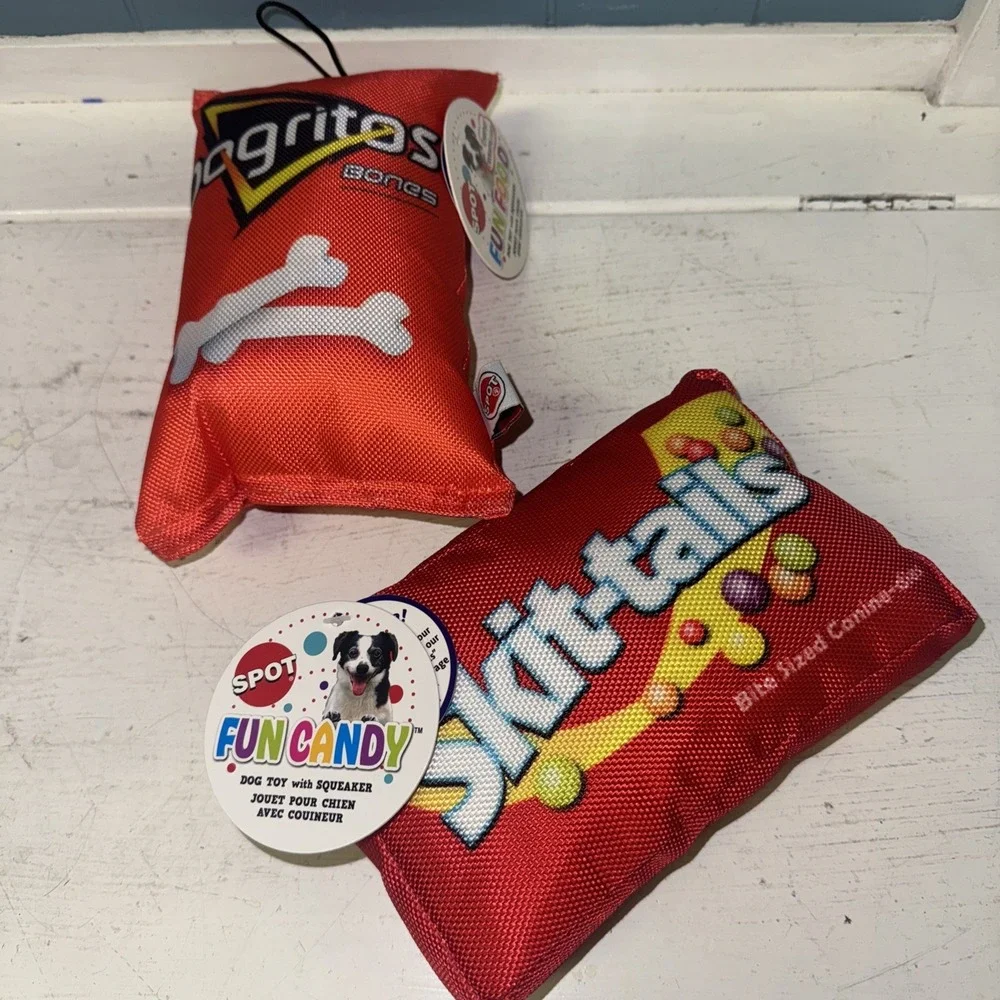 SPOT Fun Food‎ Dogritos Red Bag Plush w/Squeaker Dog Toy 7